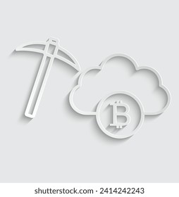 Bitcoin mining cloud  icon vector cryptocurrency icon svg
