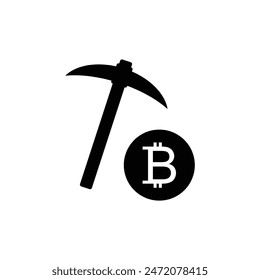 Bitcoin mining cloud icon vector cryptocurrency icon