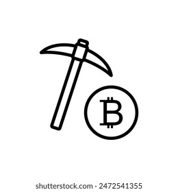 Bitcoin mining cloud icon vector cryptocurrency icon