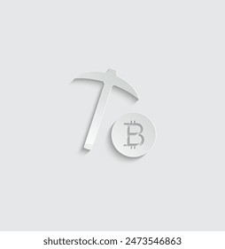 Bitcoin mining cloud icon vector cryptocurrency icon