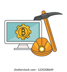 Bitcoin mining from computer with tools