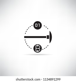 bitcoin mining concept icon
