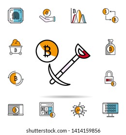 bitcoin, mining, cryptocurrency, finance icon. Universal set of cryptocurrency for website design and development, app development