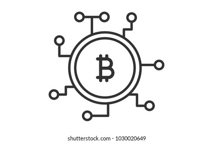 Bitcoin mining cryptocurrency icon