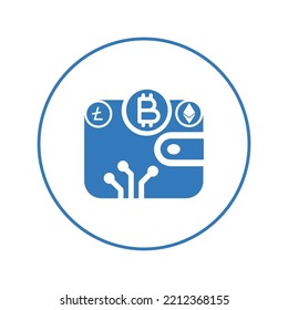 Bitcominen-Geldbeutel-Symbol | Circle version icon |
