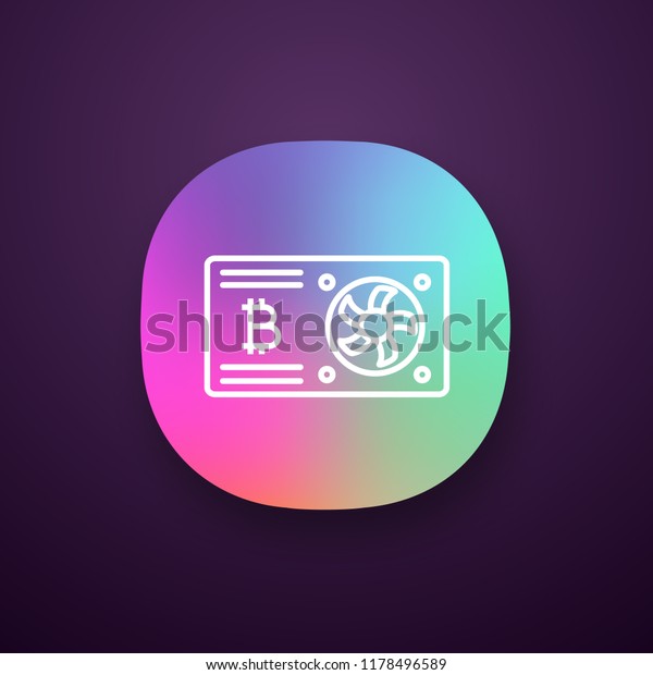 Bitcoi!   n Mining Graphic Card App Icon Stock Vector Royalty Free - 