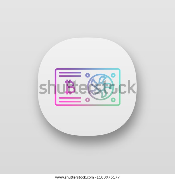 Bitcoin Mining Graphic Card App Icon Stock Vector Royalty Free - 