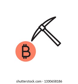 bitcoin mining icon. cryptocurrency icon modern design