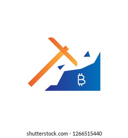 bitcoin mining icon design with modern concept and simple logo shape style design vector eps 10 