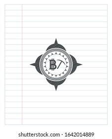 bitcoin mining icon draw (pencil strokes). Vector Illustration. Detailed.