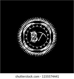 bitcoin mining icon drawn on a chalkboard