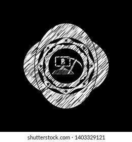 bitcoin mining icon drawn on a blackboard