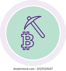 Bitcoin Mining Icon or Illustration for Cryptocurrency Production and Blockchain Technology