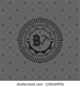 bitcoin mining icon inside black badge