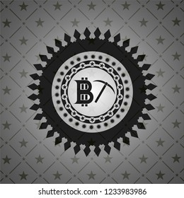 bitcoin mining icon inside realistic black emblem