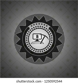 bitcoin mining icon inside retro style black emblem