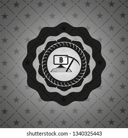 bitcoin mining icon inside retro style black emblem