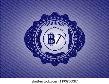 bitcoin mining icon with jean texture
