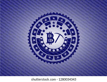 bitcoin mining icon with jean texture