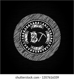 bitcoin mining icon on chalkboard
