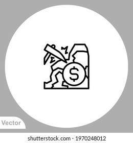 Bitcoin mining icon sign vector,Symbol, logo illustration for web and mobile