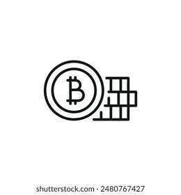 Bitcoin mining icon. Simple Bitcoin mining icon for social media, app, and web design. Vector illustration. 