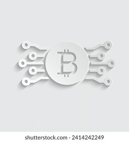 Bitcoin mining icon vector cryptocurrency icon svg