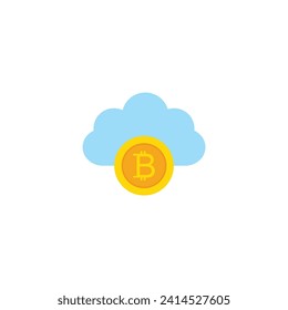 Bitcoin mining icon vector cryptocurrency icon