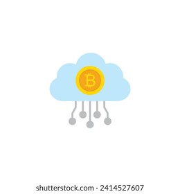 Bitcoin mining icon vector cryptocurrency icon