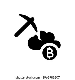 Bitcoin-Bergbausymbol (Vektorgrafik)