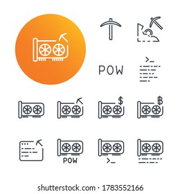 Bitcoin Mining Icons Proof of Work
