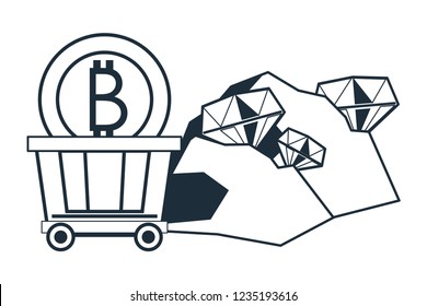 Bitcoin mining and investment black and white