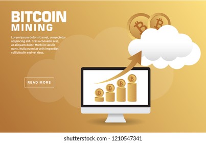 Bitcoin Mining Landing Page Template, Vector, EPS 10