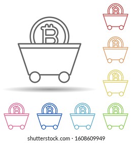bitcoin, mining multi color style icon. Simple thin line, outline vector of cryptocurrency icons for ui and ux, website or mobile application