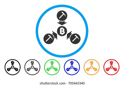 Bitcoin Mining Pool flat vector pictogram for application and web design.