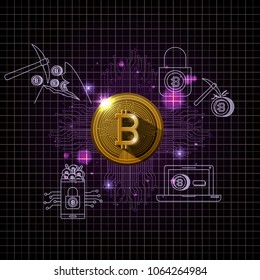 bitcoin mining set icons