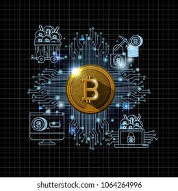 bitcoin mining set icons