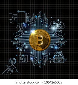 bitcoin mining set icons