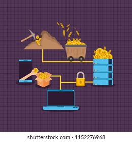 bitcoin mining set icons