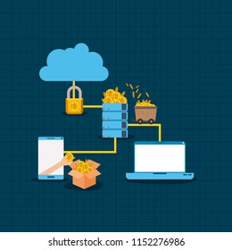 bitcoin mining set icons