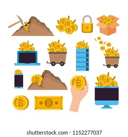bitcoin mining set icons