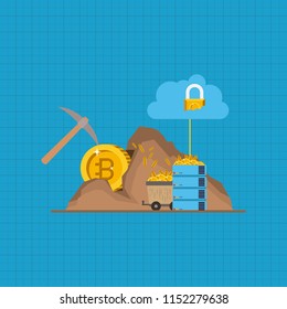 bitcoin mining set icons