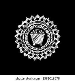 Bitcoin mining trolley icon on chalkboard, vector illustration, pretty design