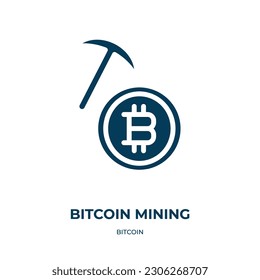 bitcoin mining vector icon. bitcoin mining, mining, cryptocurrency filled icons from flat bitcoin concept. Isolated black glyph icon, vector illustration symbol element for web design and mobile apps