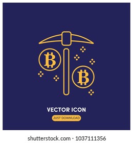 Bitcoin Mining Vector Icon Illustration