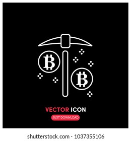 Bitcoin Mining Vector Icon Illustration