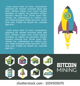 Bitcoin mining. Vector illustration.