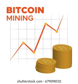 Bitcoin mining. Vector illustration
