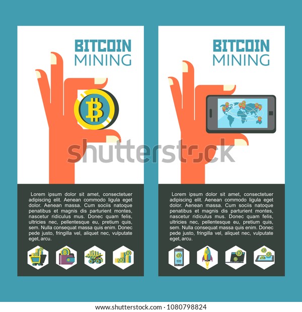 Bitcoin Mining Vector Illustration Bitcoin Icon Stock Vector - 