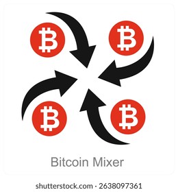 Bitcoin Mixer vector icon concept design